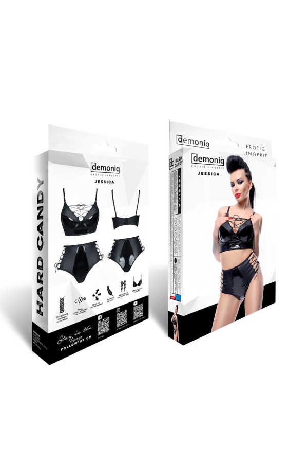 Schwarzes Set Jessica von Demoniq Hard Candy Collection kaufen | Fesselliebe