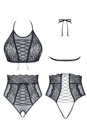 Schwarzes Set Mireille von Demoniq Look At Me Collection kaufen | Fesselliebe
