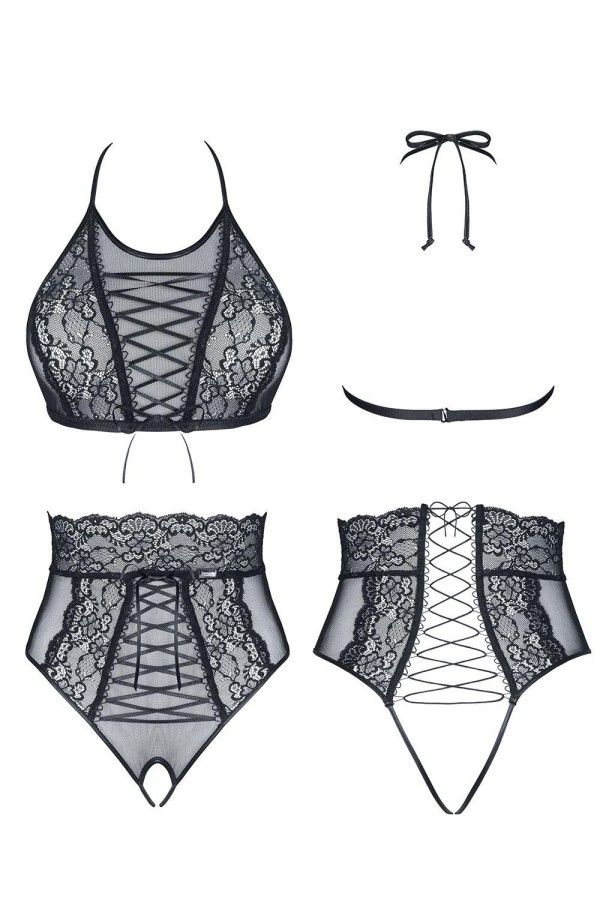 Schwarzes Set Mireille von Demoniq Look At Me Collection kaufen | Fesselliebe