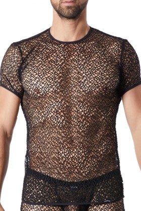 Schwarzes Netz T-Shirt Fetish 810-77 von Look Me kaufen | Fesselliebe
