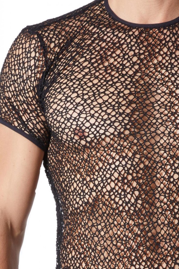 Schwarzes Netz T-Shirt Fetish 810-77 von Look Me kaufen | Fesselliebe