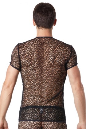 Schwarzes Netz T-Shirt Fetish 810-77 von Look Me kaufen | Fesselliebe