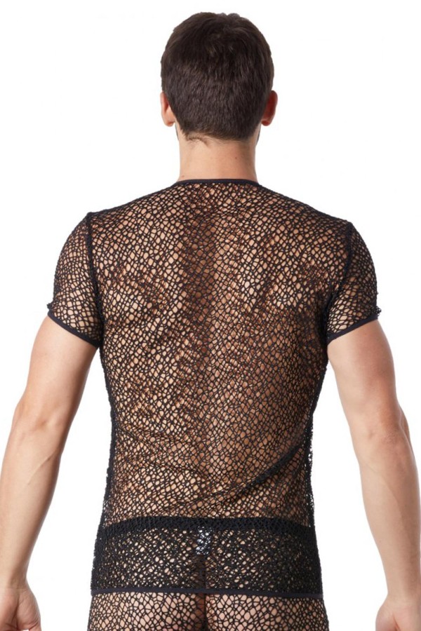 Schwarzes Netz T-Shirt Fetish 810-77 von Look Me kaufen | Fesselliebe