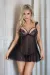 Schwarzes Babydoll 1875 von Softline Romatic Collection