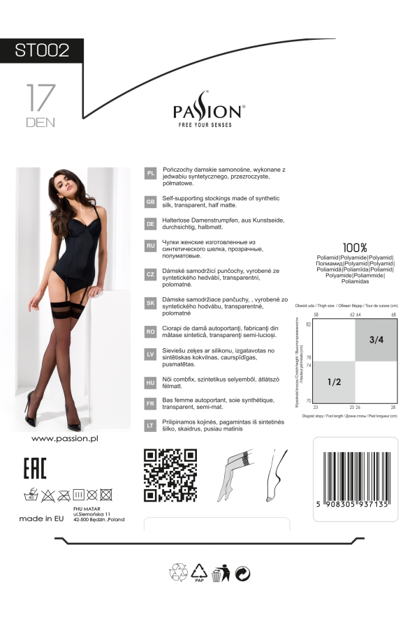 Strümpfe St002 Schwarz von Passion kaufen | Fesselliebe