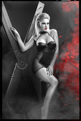 Schwarzes Minikleid Ddfeme001 von Demoniq Dark Desire Collection kaufen | Fesselliebe