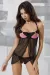 Schwarz/Pinkes Ouvert Chemise Praline von Passion Devil Collection