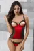 Schwarz/Rotes Corset Midori von Passion Devil Collection