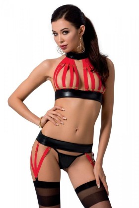 Schwarz/Rotes Set Aziza von Passion Devil Collection kaufen | Fesselliebe