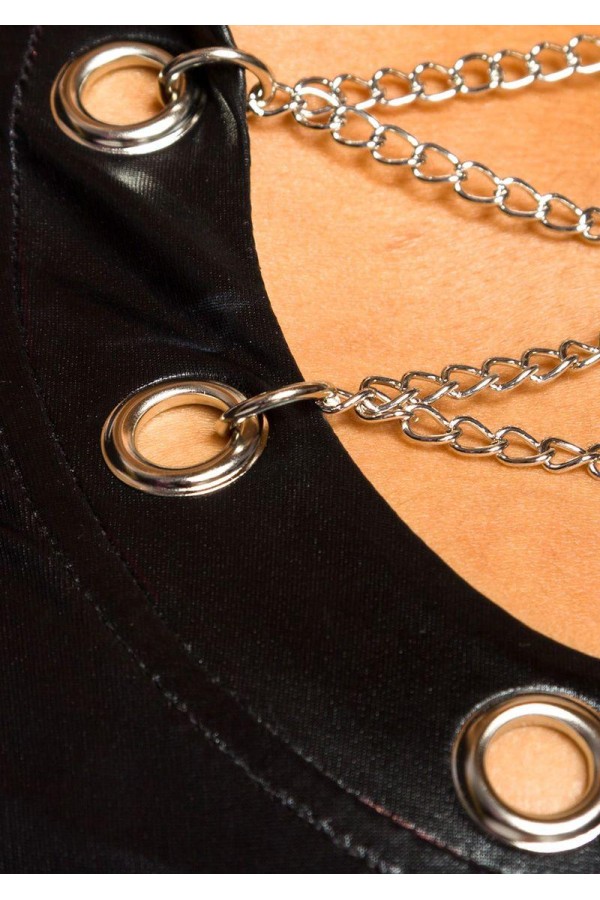 Schwarzes Wetlook-Straps-Set 18164 von Saresia kaufen | Fesselliebe