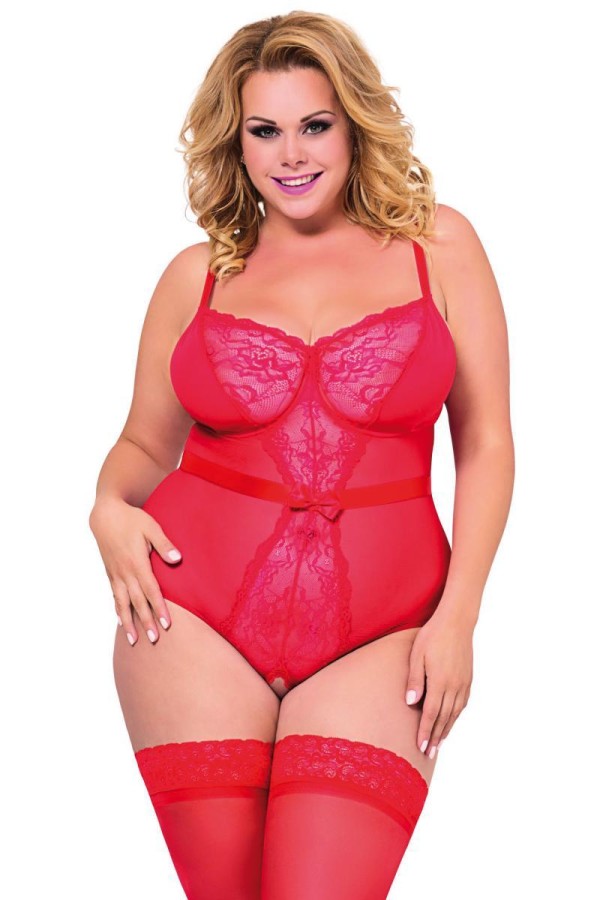 Roter Amelia Body 1857 von Softline Plus Size kaufen | Fesselliebe