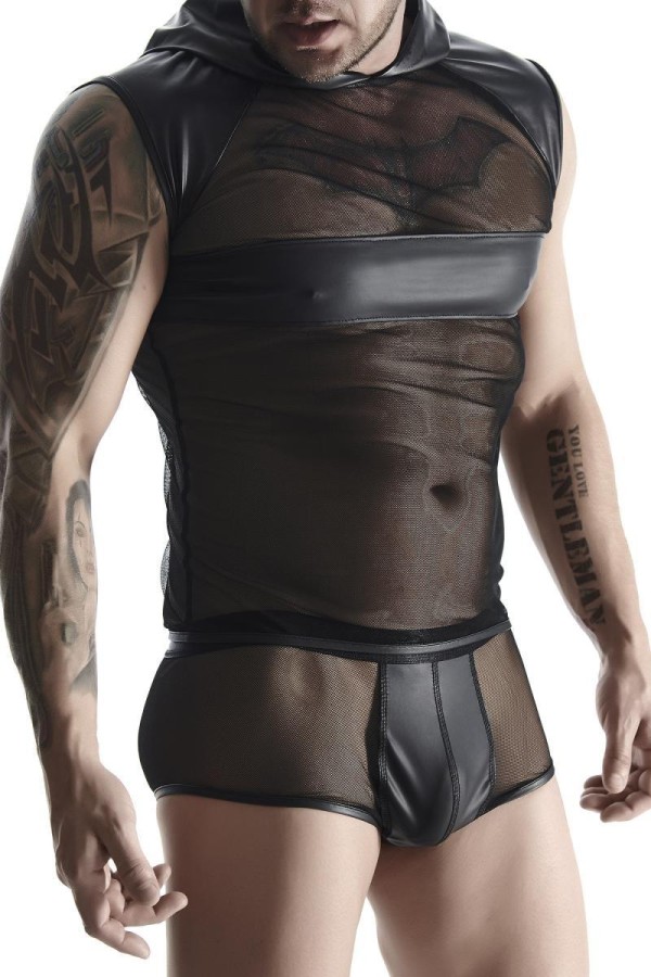 Kapuzen-Shirt Tsh005 Schwarz von Regnes Fetish Planet kaufen | Fesselliebe