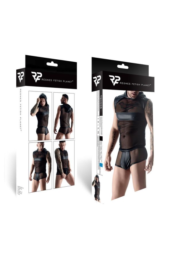 Kapuzen-Shirt Tsh005 Schwarz von Regnes Fetish Planet kaufen | Fesselliebe