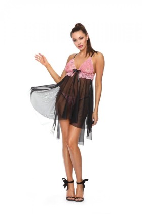 Schwarzes Babydoll D-332 von Excellent Beauty kaufen | Fesselliebe