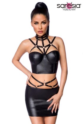 Harness-Wetlook-Set mit Rock 18263 von Saresia kaufen | Fesselliebe