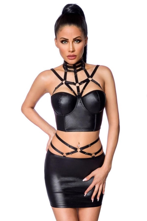 Harness-Wetlook-Set mit Rock 18263 von Saresia kaufen | Fesselliebe
