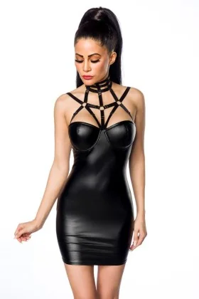 Harness-Wetlook-Minikleid 18265 von Saresia