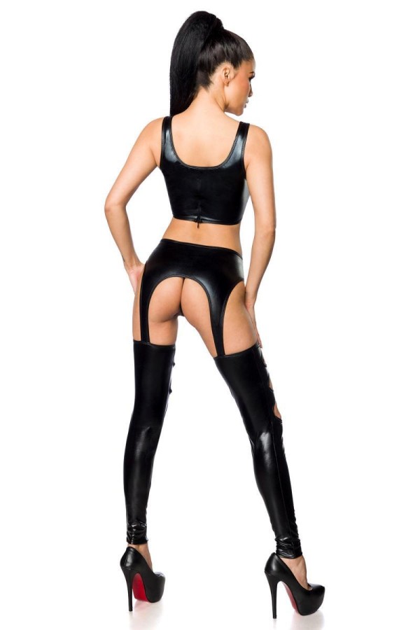 Schwarzes Wetlook-Set 18253 von Saresia kaufen | Fesselliebe