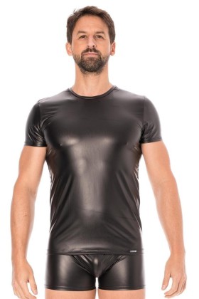 Schwarze Wetlook T-Shirt 2008-81 von Look Me kaufen | Fesselliebe