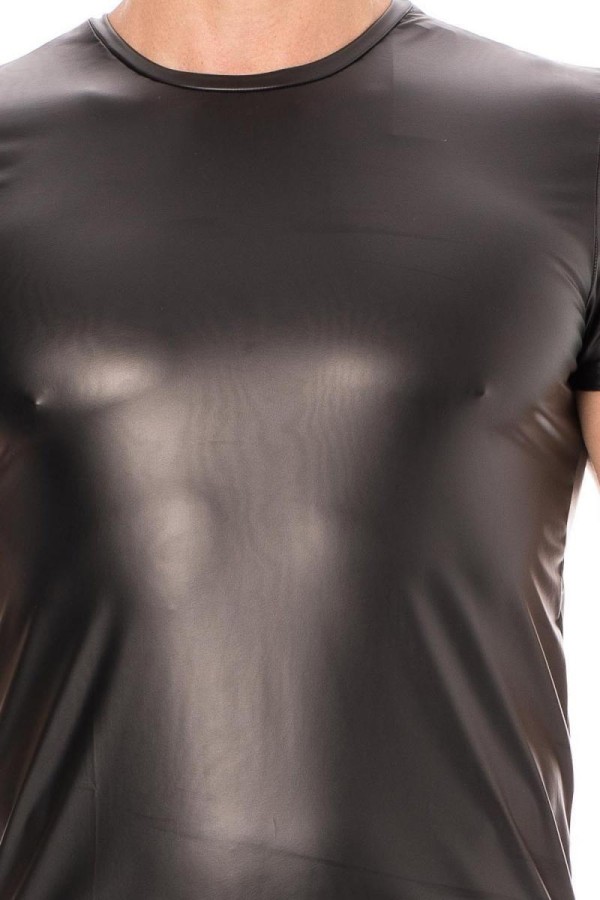 Schwarze Wetlook T-Shirt 2008-81 von Look Me kaufen | Fesselliebe