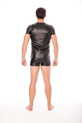 Schwarze Wetlook T-Shirt 2008-81 von Look Me kaufen | Fesselliebe