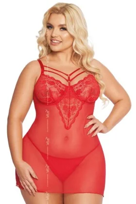 Rotes Chemise 1890 von Softline Plus Size Collection