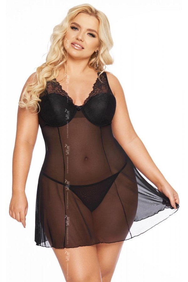 Schwarzes Chemise 1892 von Softline Pluse Size Collection kaufen | Fesselliebe