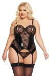 Schwarzes Strapshemd-Set 1897 von Softline Plus Size kaufen - Fesselliebe