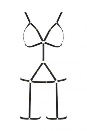 Schwarzes Harness Dress Pa595766 von Passion Devil Collection kaufen | Fesselliebe