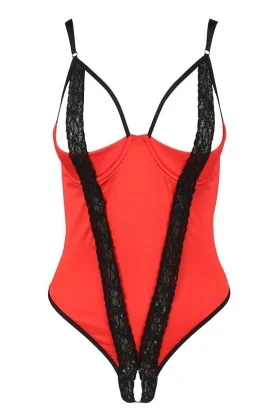 Roter Stringbody Pa595315 von Passion Devil Collection