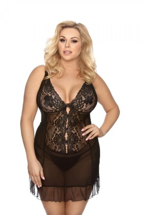 Schwarzes Negligee Aa052178 von Anais Apparel Plus Size kaufen | Fesselliebe