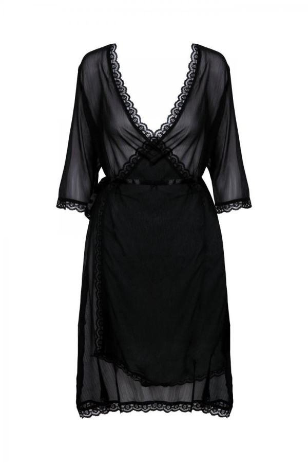 Schwarzer Kimono Aa0521295 von Anais Apparel Plus Size kaufen | Fesselliebe