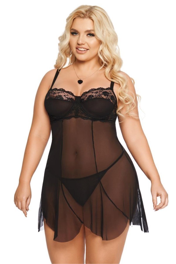 Schwarzes Chemise 1895 von Softline Pluse Size Collection kaufen | Fesselliebe