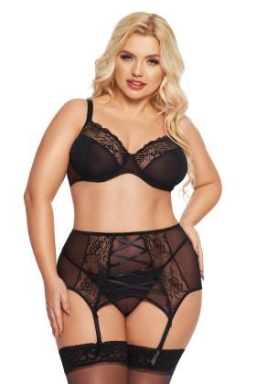 Schwarzes 3-Teiliges Set 1893 von Softline Pluse Size Collection kaufen | Fesselliebe