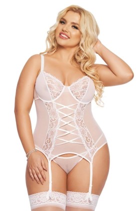 Weißes Strapshemd 1894 von Softline Pluse Size Collection kaufen | Fesselliebe