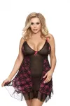 Schwarz/Pinkes Chemise Aa051980 von Anais Apparel Plus Size kaufen - Fesselliebe