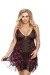 Schwarz/Pinkes Chemise Aa051980 von Anais Apparel Plus Size