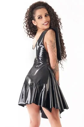 Schwarzes Pvc Kleid Ms-D0189 von Meseduce