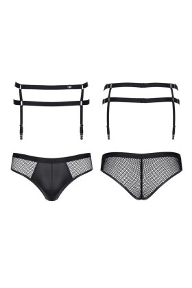 Slip + Strumpfhaltergürtel Crdset004 Schwarz von Regnes Fetish Planet Crossdresser Fetish Line kaufen | Fesselliebe