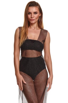 Schwarz/Silbernes Kleid Stiolanda001 von Demoniq Silver Touch Collection kaufen | Fesselliebe