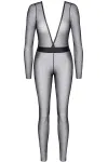 Schwarz/Silbernes Jumpsuit Stedvige001 von Demoniq Silver Touch Collection kaufen - Fesselliebe