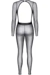 Schwarz/Silbernes Jumpsuit Stedvige001 von Demoniq Silver Touch Collection kaufen - Fesselliebe