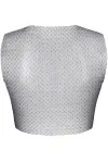 Schwarz/Silbernes Top Storsola001 von Demoniq Silver Touch Collection kaufen - Fesselliebe