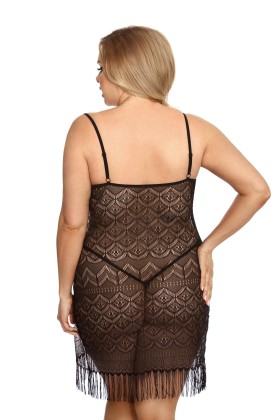 Schwarzes Netzkleid Aa051954 von Anais Apparel Plus Size kaufen | Fesselliebe