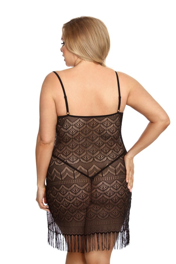 Schwarzes Netzkleid Aa051954 von Anais Apparel Plus Size kaufen | Fesselliebe