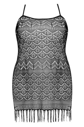 Schwarzes Netzkleid Aa051954 von Anais Apparel Plus Size kaufen | Fesselliebe