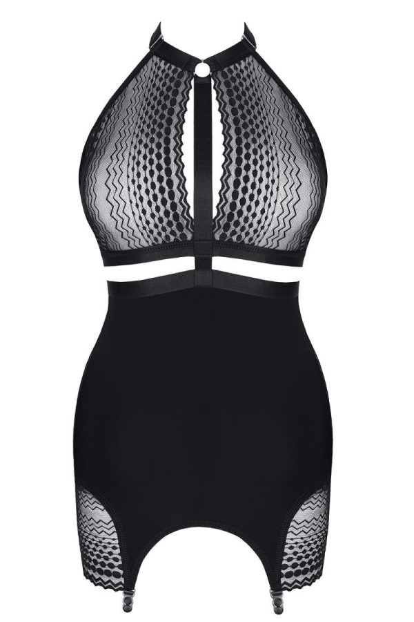 Schwarzes Straps-Kleid Lxpriscila001 von Demoniq Ladyx kaufen | Fesselliebe