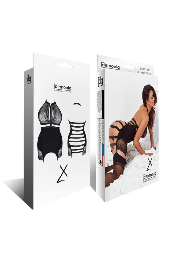 Schwarzes Straps-Kleid Lxpriscila001 von Demoniq Ladyx kaufen | Fesselliebe