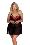 Schwarz/Rotes Babydoll Aa052937 von Anais Apparel Plus Size kaufen - Fesselliebe