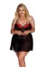 Schwarz/Rotes Babydoll Aa052937 von Anais Apparel Plus Size